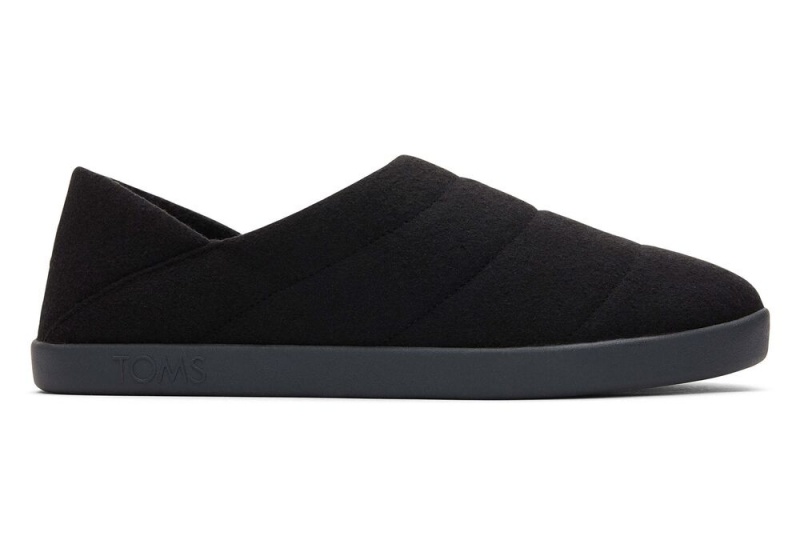 Kapcie Męskie Toms Ezra Faux Fleece Convertible Czarne | 9016NIMQS