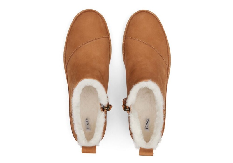 Kozaki Damskie Toms Marlo Tan Wody Resistant Faux Fur Brązowe | 1564SYUDC