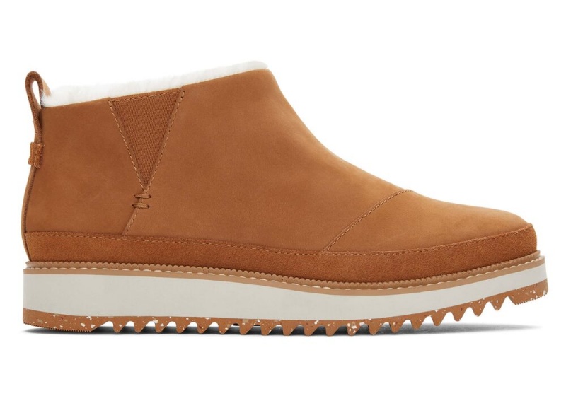 Kozaki Damskie Toms Marlo Tan Wody Resistant Faux Fur Brązowe | 1564SYUDC