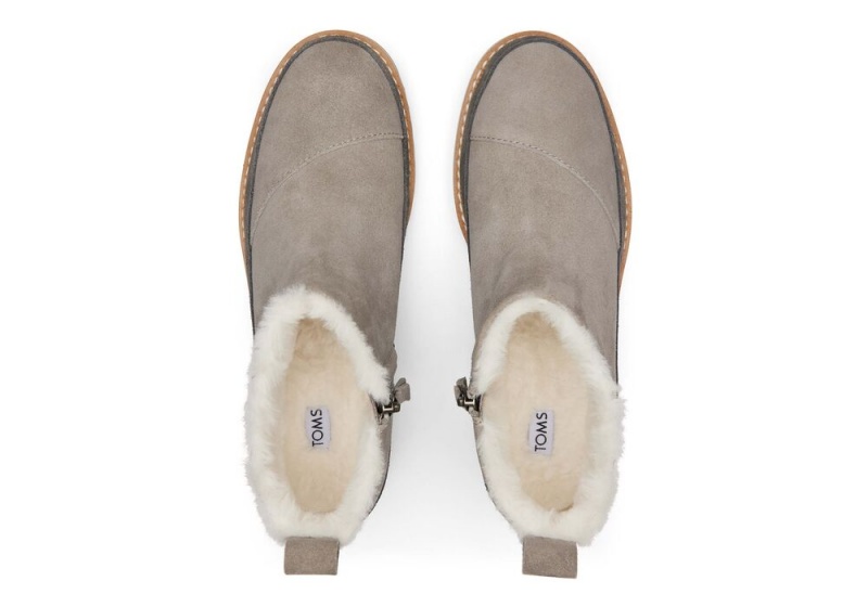 Kozaki Damskie Toms Marlo Wody Resistant Faux Fur Szare | 1625UWJXK