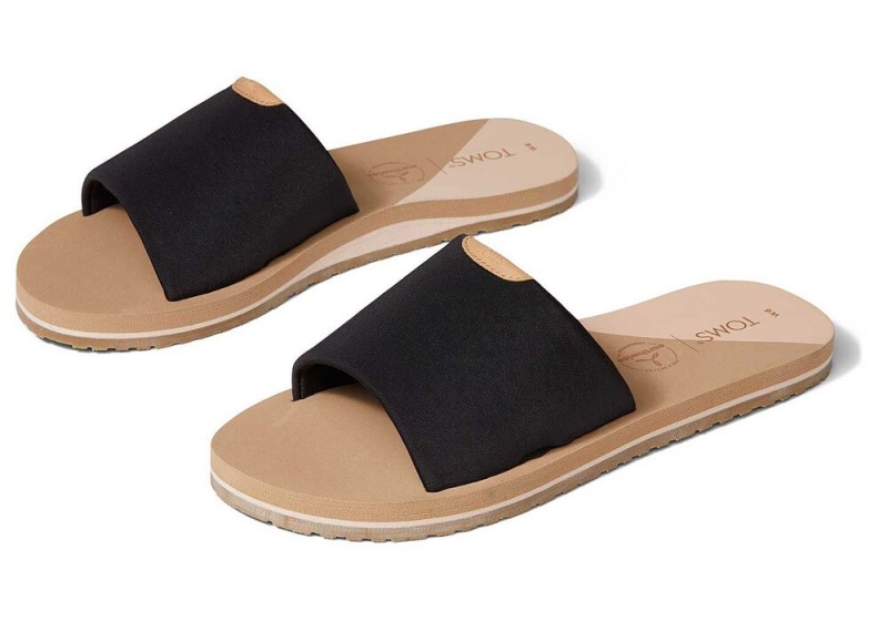 Sandały Damskie Toms Carly Czarne | 6723OSUAW