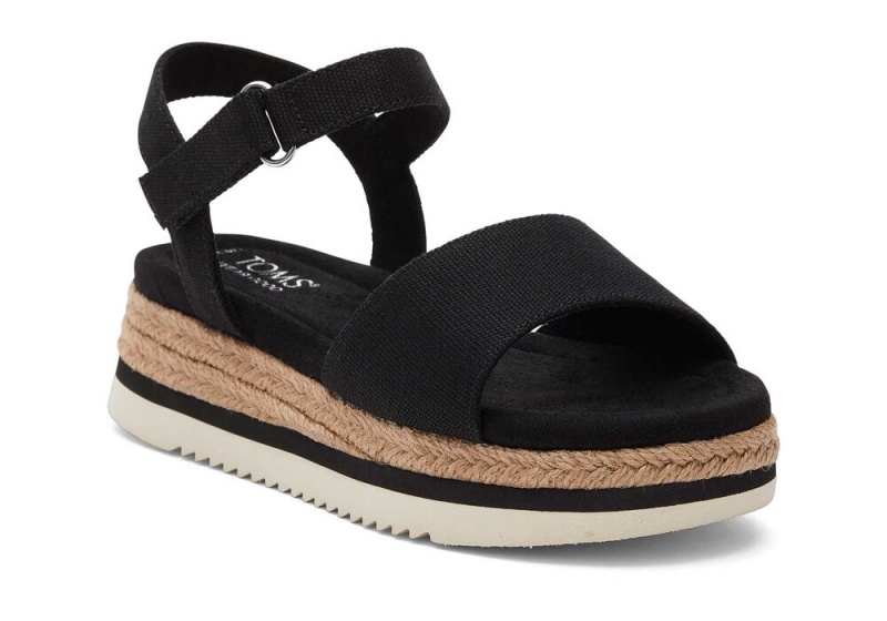 Sandały Dziecięce Toms Youth Diana Kids Shoe Czarne | 3708HIOSY