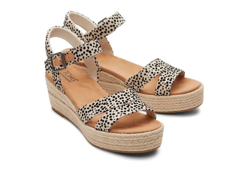 Sandały na Koturnie Damskie Toms Audrey Mini Cheetah Panterka | 7308YMWAZ