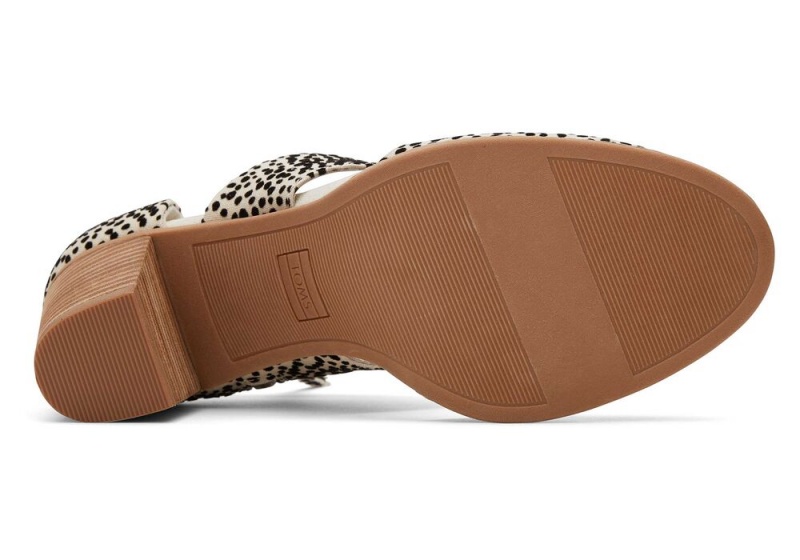 Sandały na Obcasie Damskie Toms Milan Mini Cheetah Closed Metalowym Heel Panterka | 3612ZTDBJ