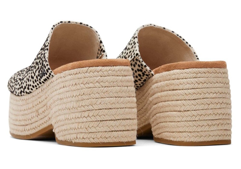 Sandały na Platformie Damskie Toms Laila Mule Mini Cheetah Panterka | 2164VIZKS