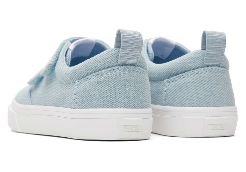 Trampki Dziecięce Toms Fenix Denim Hearts Double Paskiem Toddler Niebieskie | 5237OPNLG