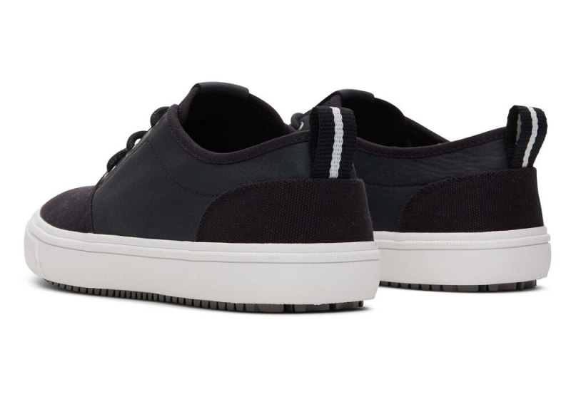 Trampki Męskie Toms Carlo Terrain Skórzane Wody Resistant Czarne | 2319GKQNA