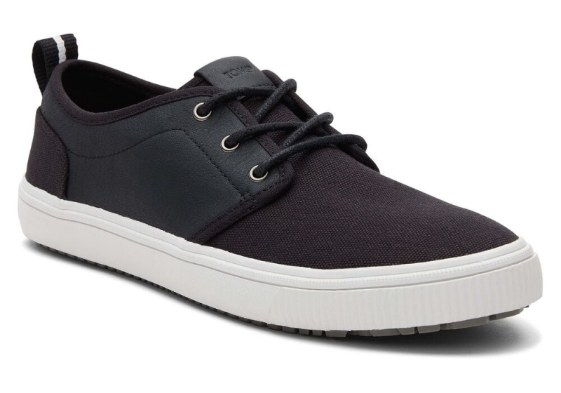 Trampki Męskie Toms Carlo Terrain Skórzane Wody Resistant Czarne | 2319GKQNA