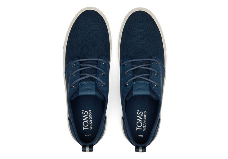 Trampki Męskie Toms Carlo Terrain Skórzane Wody Resistant Ciemny Indygo | 7842DUXYQ