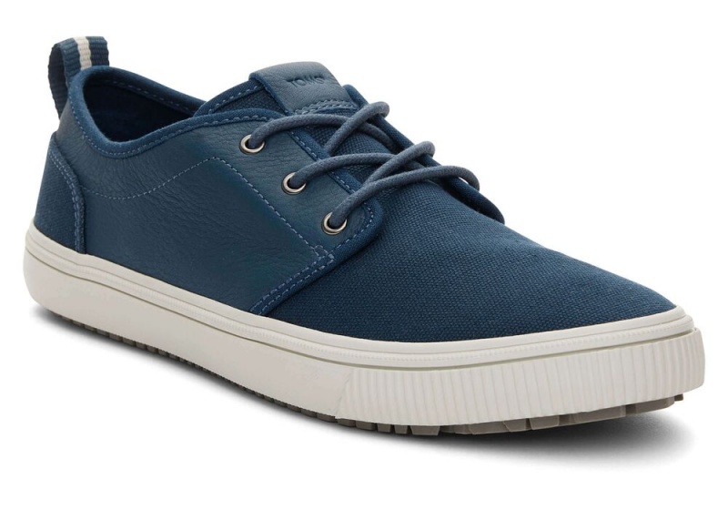 Trampki Męskie Toms Carlo Terrain Skórzane Wody Resistant Ciemny Indygo | 7842DUXYQ