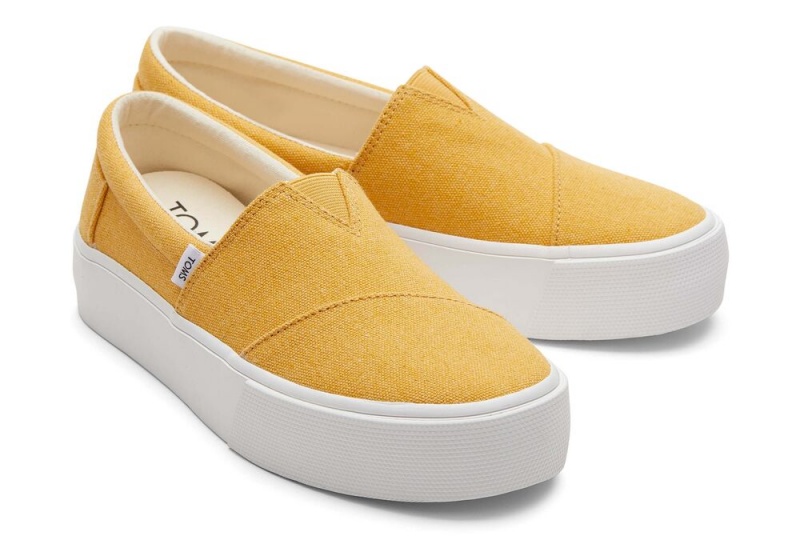 Trampki Wsuwane Damskie Toms Fenix Platformie Mango Płócienne Mango | 8015FDJES