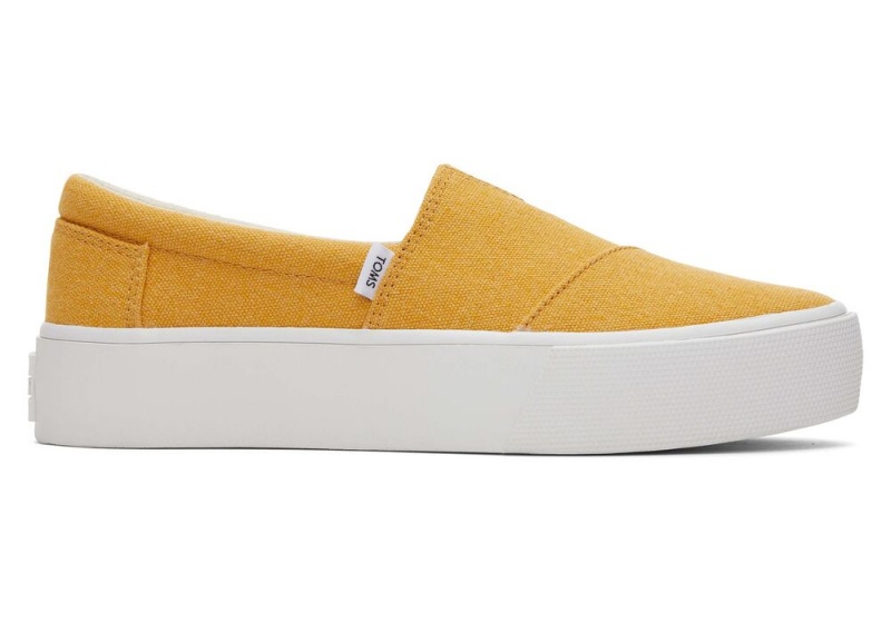 Trampki Wsuwane Damskie Toms Fenix Platformie Mango Płócienne Mango | 8015FDJES