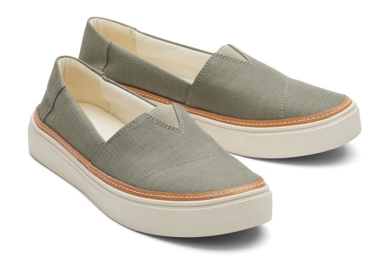 Trampki Wsuwane Damskie Toms Parker Szare | 9365HBOQG