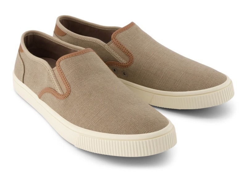 Trampki Wsuwane Męskie Toms Baja Taupe Syntetyczna Trim Jasny Szare | 6428UROHK