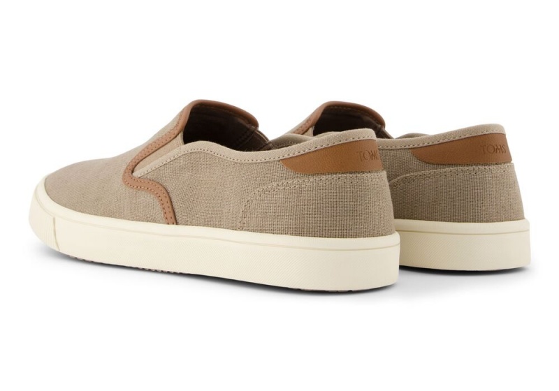 Trampki Wsuwane Męskie Toms Baja Taupe Syntetyczna Trim Jasny Szare | 6428UROHK