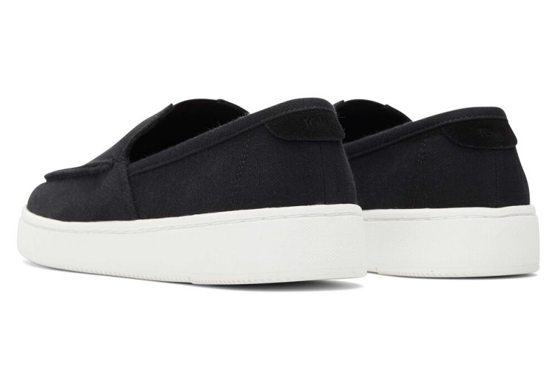 Trampki Wsuwane Męskie Toms TRVL LITE Recycled Bawełniane Loafer Czarne | 5608YQELD