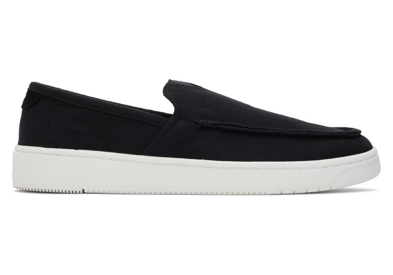 Trampki Wsuwane Męskie Toms TRVL LITE Recycled Bawełniane Loafer Czarne | 5608YQELD